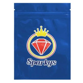 Wholesale Grip Seal Printed Resealable Bags- Sparkys - Blue (150x100mm)