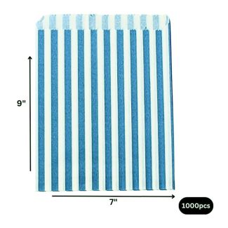 Blue Candy Stripes Bag 7" x 9" (1000pcs)