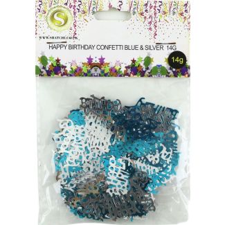 Happy Birthday Blue & Silver Confetti (14g)