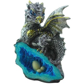 Blue Nest Guardian Dragon Figurine – (13cm)