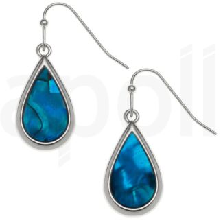 Blue Paua Shell Teardrop Hook Earrings