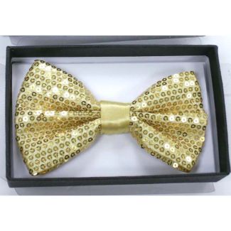 Sequin Bow Ties - Gold