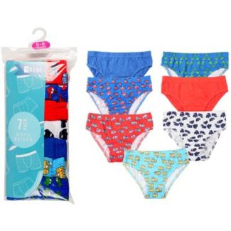 Boys Pure Cotton Transport Briefs (Pack of 7) - Assorted