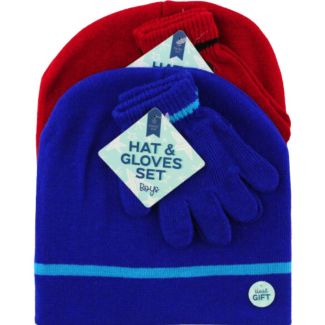 Boys' Beanie Hat & Gloves Set - Assorted Colours 