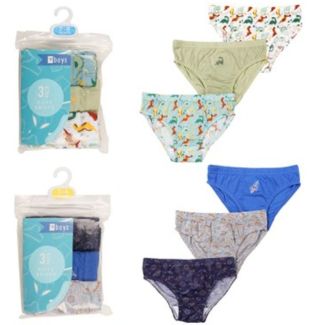 Boys 'Favourite Things'  Briefs (Pack of 3) - Assorted