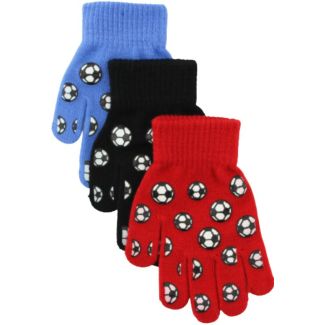 Boys Thermal Magic Gloves With Football Print - Assorted Colours 