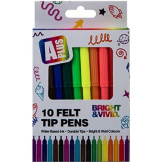 Bright & Vivid Felt Tip Pens - (10 pcs )