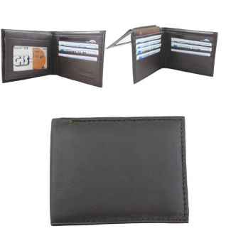 Brown Leather RFID Bifold Wallet – Classic Flip Design