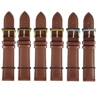 Brown Leather Watch Straps with Gold & Silver Buckles - 20mm