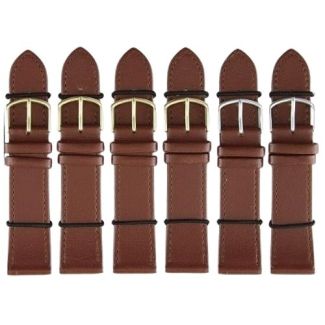 Brown Leather Watch Straps with Gold & Silver Buckles - 22mm