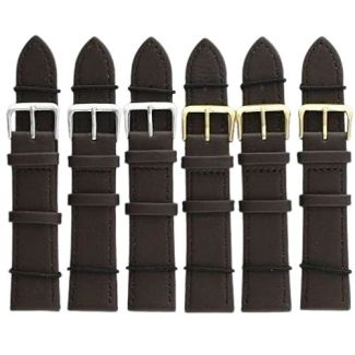 Brown Leather Watch Straps with Gold & Silver Buckles - 20mm