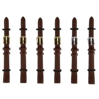 Brown Leather Watch Straps with Gold & Silver Buckles - 10mm