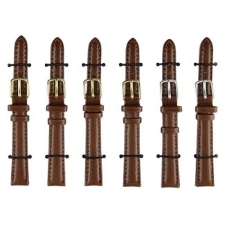 Calf Grain Padded Watch Straps-Light Brown-12mm