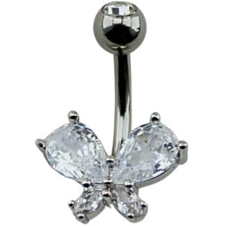 Butterfly Belly Bar – Silver
