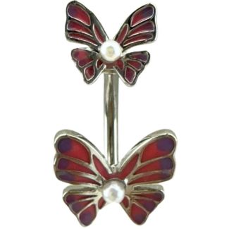 Butterfly Design Belly Bar - 20mm