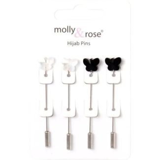 Butterfly Detail Hijab Pins on Display Card – 4.5cm