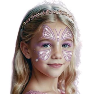 Butterfly Face Glitter Makeup Decoration - Pink - 15x13cm