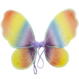 Butterfly Rainbow Themed Glitter Wings - 40cm