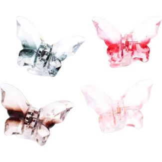 Butterfly Shaped Transparent Hair Clamp – Assorted 4cm