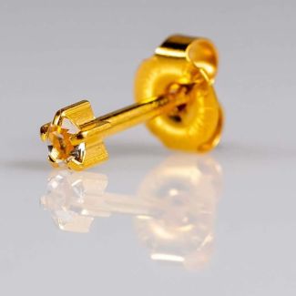 Caflon Blu Clawset Mini Gold April Crystal Ear Piercing Studs