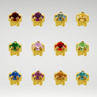 Caflon Blu Clawset Mini Gold Ear Piercing Studs - Assorted Birthstones
