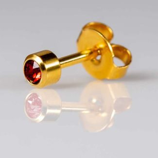 Caflon Blu Mini February Gold Amethyst Birthstone Ear Piercing Studs