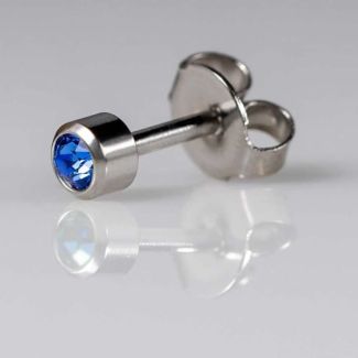 Caflon Blu Mini September White Stainless Sapphire Birthstone Ear Piercing Studs