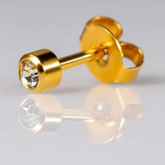 Caflon Blu Regular Gold April Crystal Birthstone Ear Piercing Studs