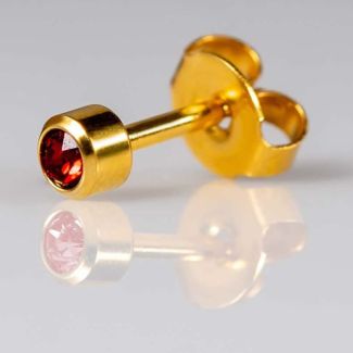 Caflon Blu Regular Gold February Amethyst Birthstone Ear Piercing Studs