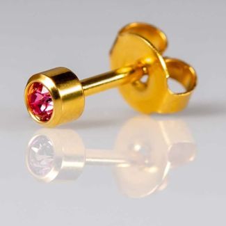 Caflon Blu Regular October Gold Rose Zicron Birthstone Studs
