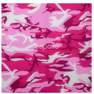 Wholesale Camouflage Print Bandana - Pink