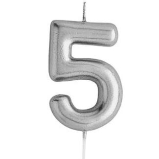 Cake Candle No. 5 - Silver (6cm)