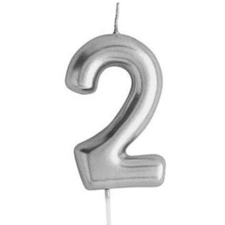 Cake Candle No. 2 - Silver (6cm)