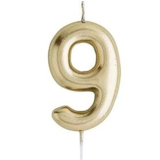 Cake Candle No. 9 - Gold (6cm)