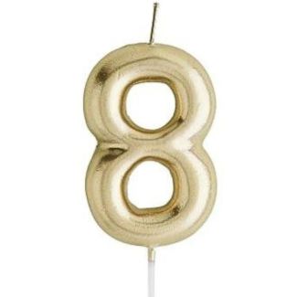 Cake Candle No. 8 - Gold (6cm)