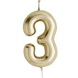 Cake Candle No. 3 - Gold (6cm)