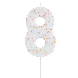 Jumbo Candle No. 8 - Pastel Sprinkle (110x69mm)