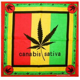 Wholesale Rasta Coloured Leaf Print Bandana