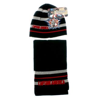 Captain America Design Hat and Scarf Set - Assorted Colours & Sizes