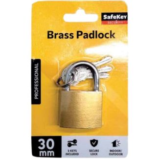 Brass Padlock with 3 Keys – 30mm