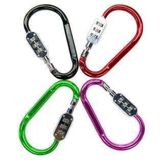 Carabiner Lock with Resettable Ring Code - Assorted 
