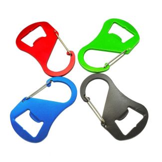 Carabiner with Bottle Opener and Clip Keychain - Assorted 