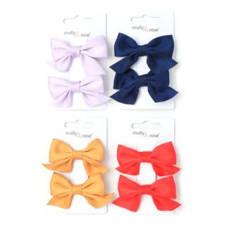 Coloured Satin Fabric Bows On Black Beak Clips - Assorted 