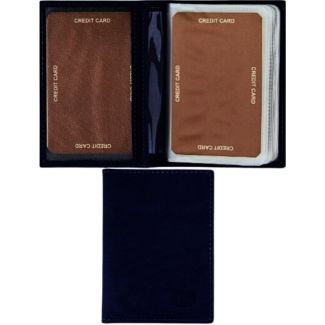 Florentino Bifold Genuine Leather Credit Card Holder - Navy