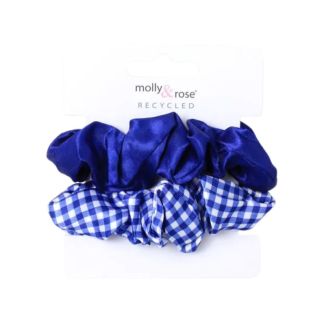 2pcs Royal Blue Small Hair Scrunchies - 8cm