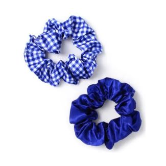 2 Pieces Royal Blue Scrunchies - Assorted (8cm) 