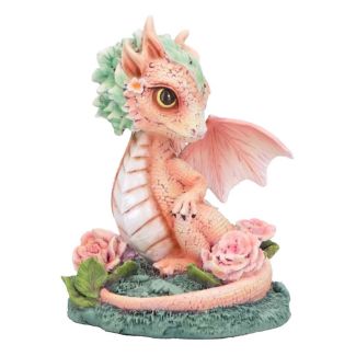 Carnation Flower Dragon Figurine 12cm 