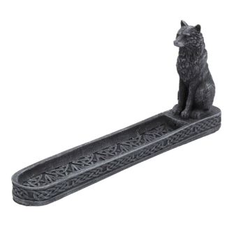 Catching The Scent Obsidian Wolf Incense Stick Burner 25cm 