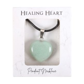 Healing Crystal Heart Necklace - Green Adventurine