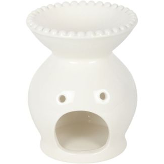 Ceramic Oil Burner with Beaded Rim - 13.5cm